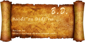Balázs Diána névjegykártya